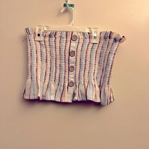 Multi colored crop top with buttons